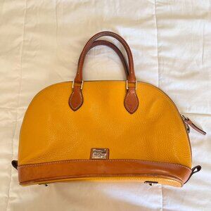 Dooney & Bourke Women's Yellow Pebble Leather Zip Zip Satchel Bucket purse